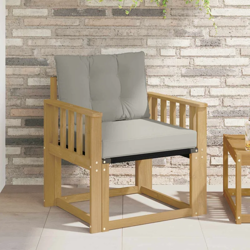 Lauko sofa Kietasis akacijos medis ir Textilene Balta