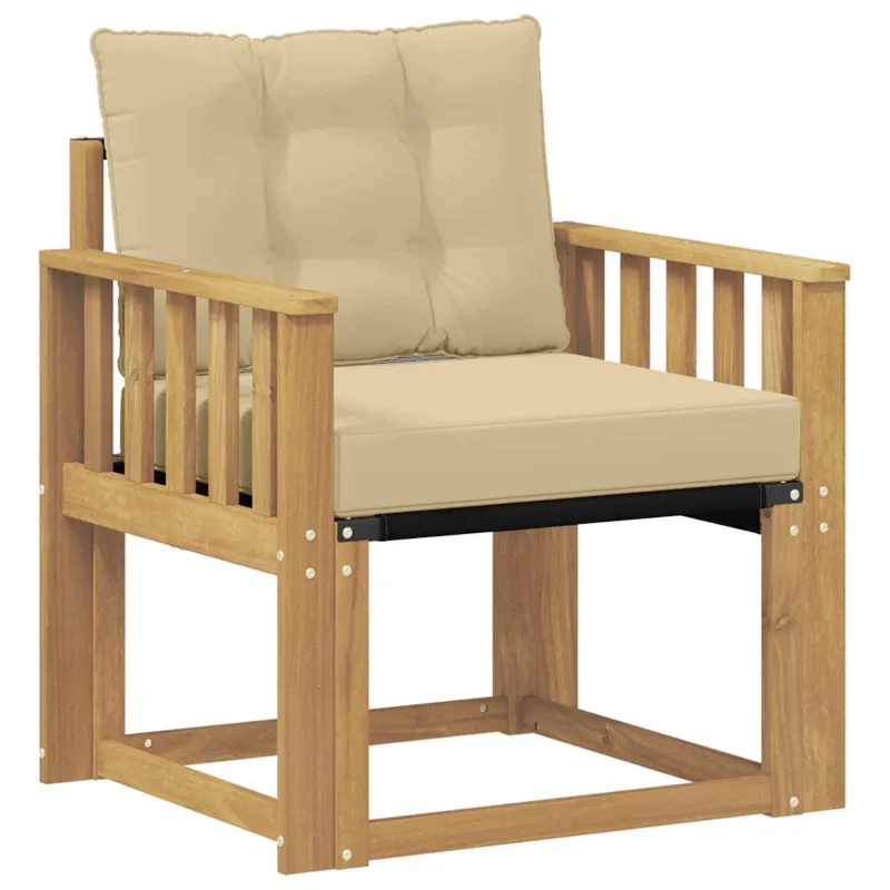 Lauko sofa Kietasis akacijos medis ir Textilene Balta