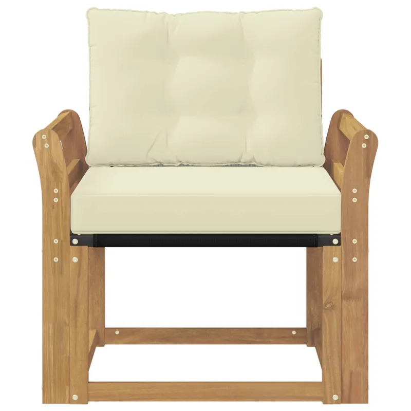 Lauko sofa Kietasis akacijos medis ir Textilene Balta