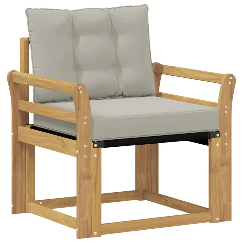 Lauko sofa Kietasis akacijos medis ir Textilene Balta