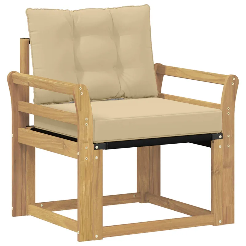 Lauko sofa Kietasis akacijos medis ir Textilene Balta