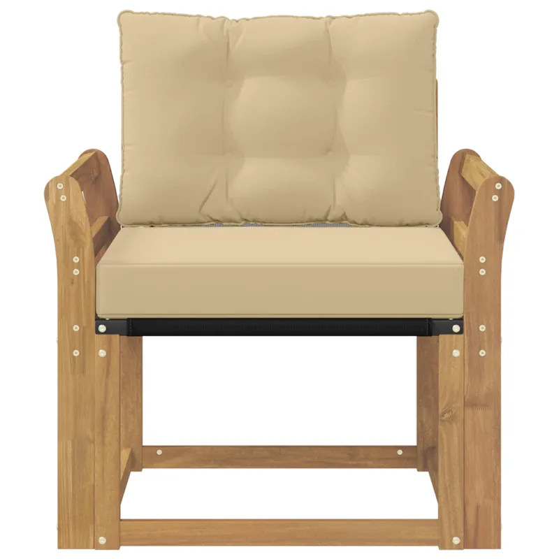 Lauko sofa Kietasis akacijos medis ir Textilene Balta