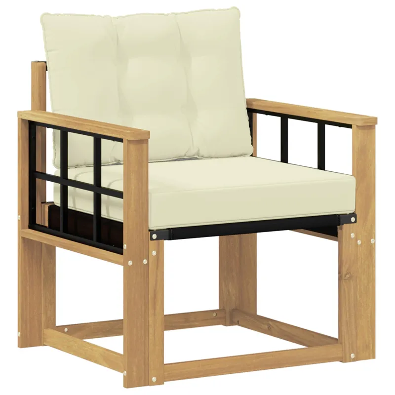 Lauko sofa Kietasis akacijos medis ir Textilene Balta