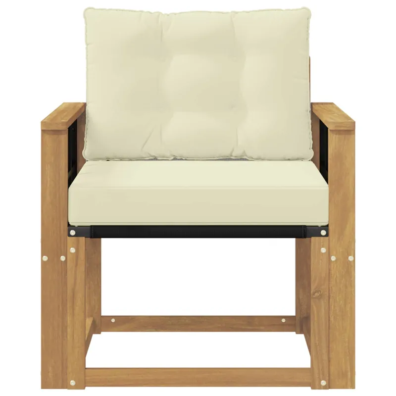 Lauko sofa Kietasis akacijos medis ir Textilene Balta