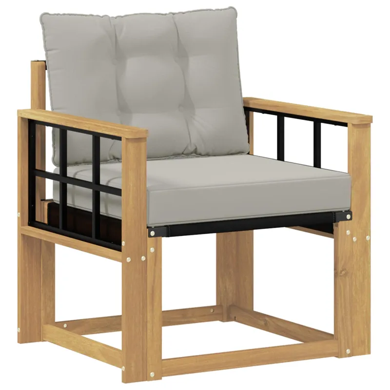 Lauko sofa Kietasis akacijos medis ir Textilene Balta