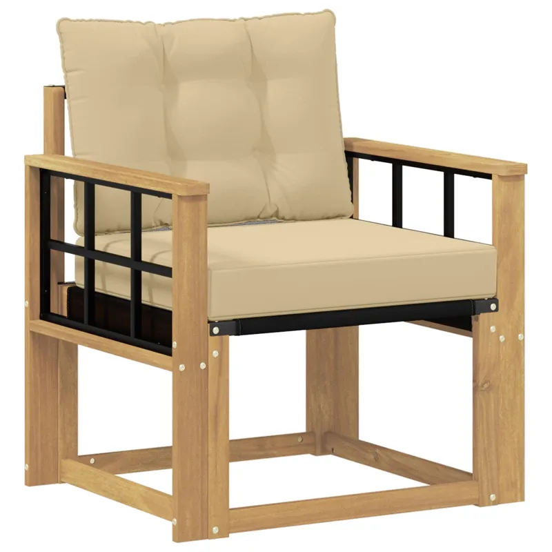 Lauko sofa Kietasis akacijos medis ir Textilene Balta