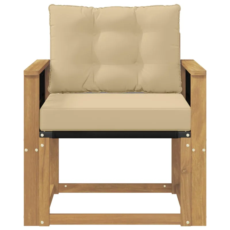 Lauko sofa Kietasis akacijos medis ir Textilene Balta