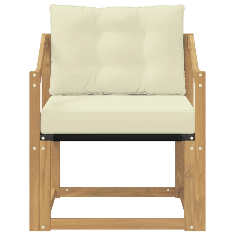 Lauko sofa Kietos akacijos mediena Balta ir kreminė