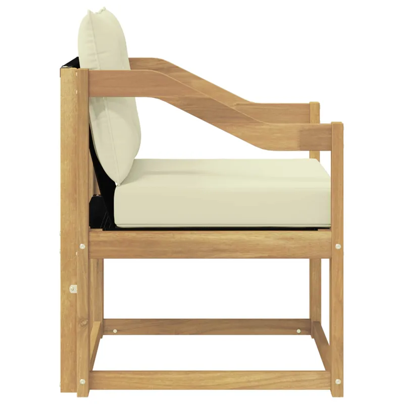 Lauko sofa Kietos akacijos mediena Balta ir kreminė