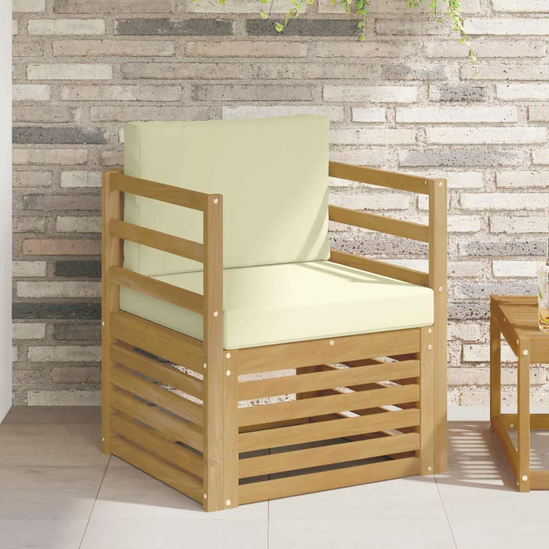 Lauko sofa Poliesteris Balta ir kreminė