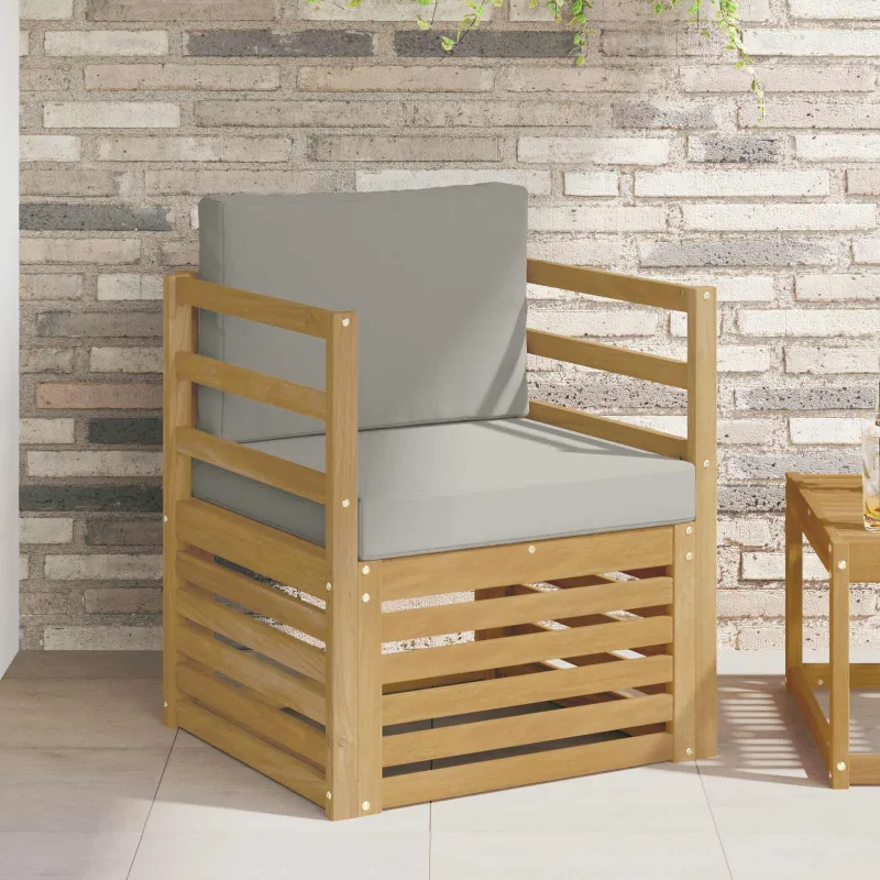 Lauko sofa Poliesteris Balta ir šviesiai pilka