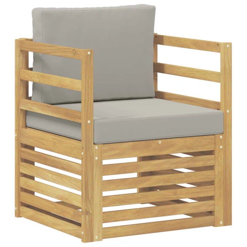 Lauko sofa Poliesteris Balta ir šviesiai pilka