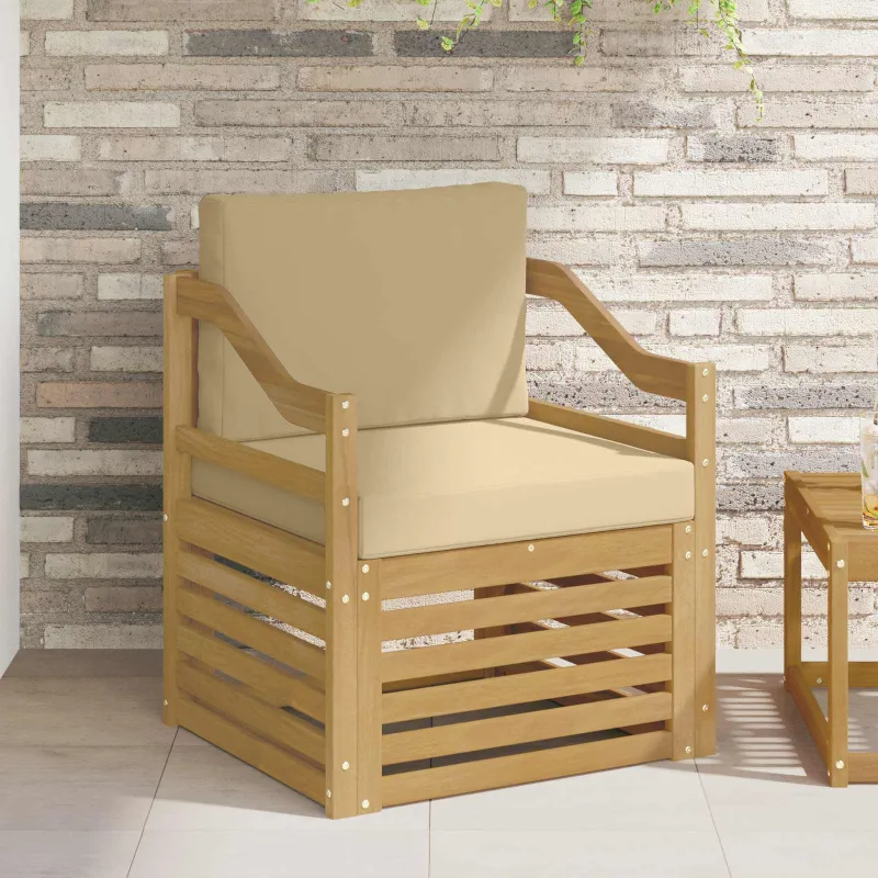 Lauko sofa Poliesteris Balta ir smėlio