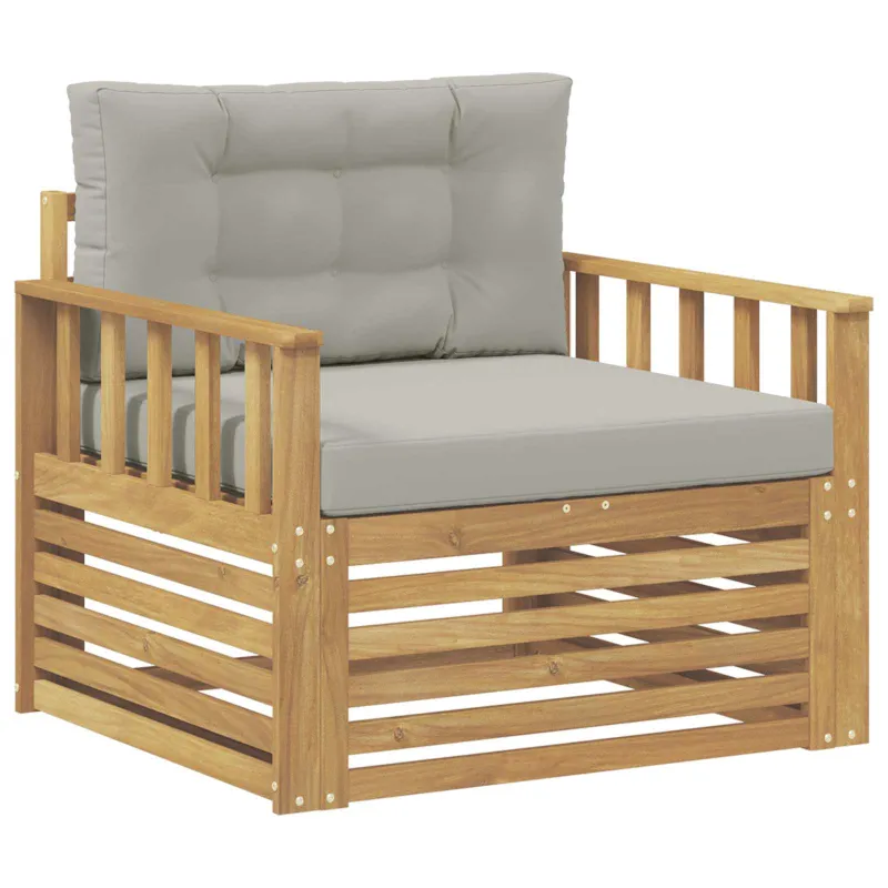 Lauko sofa Poliesteris Balta ir šviesiai pilka