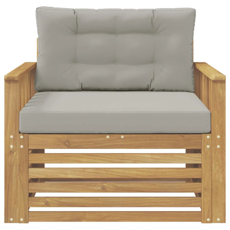 Lauko sofa Poliesteris Balta ir šviesiai pilka