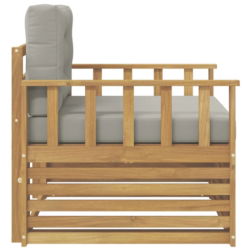 Lauko sofa Poliesteris Balta ir šviesiai pilka