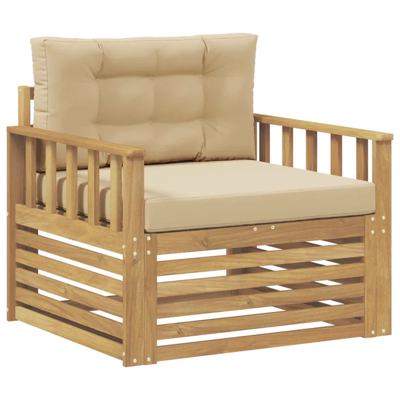 Lauko sofa Poliesteris Balta ir smėlio