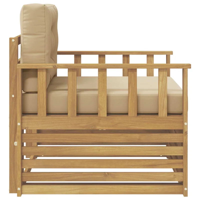 Lauko sofa Poliesteris Balta ir smėlio