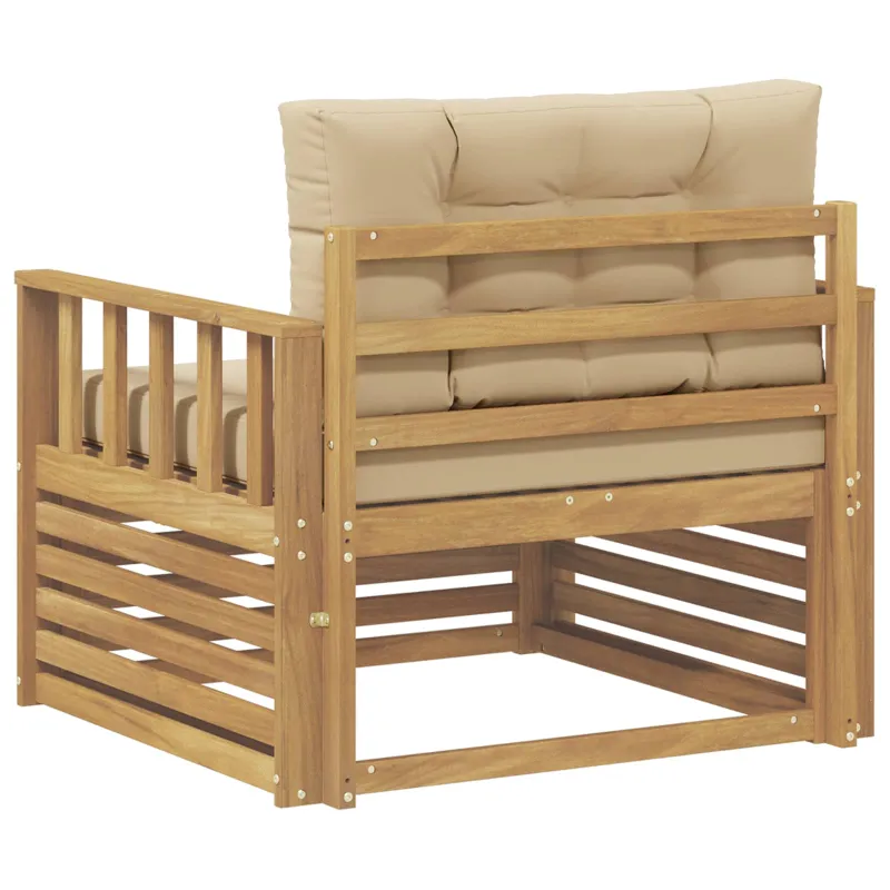 Lauko sofa Poliesteris Balta ir smėlio