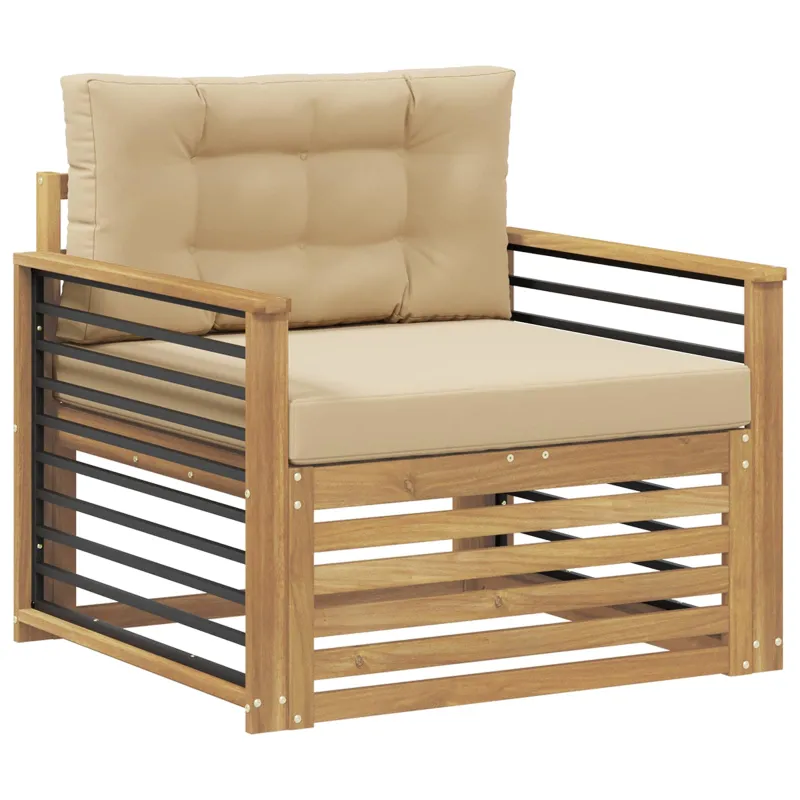 Lauko sofa Poliesteris Balta ir smėlio