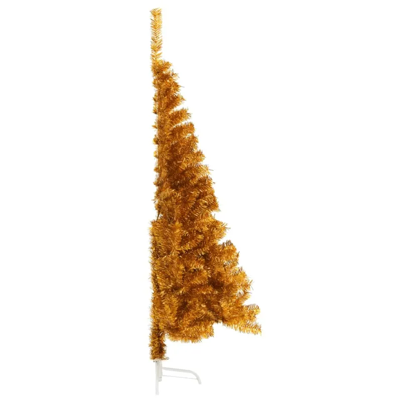 Dirbtinė pusinė Kalėdų eglutė su stovu, auksinė, 120cm, PET