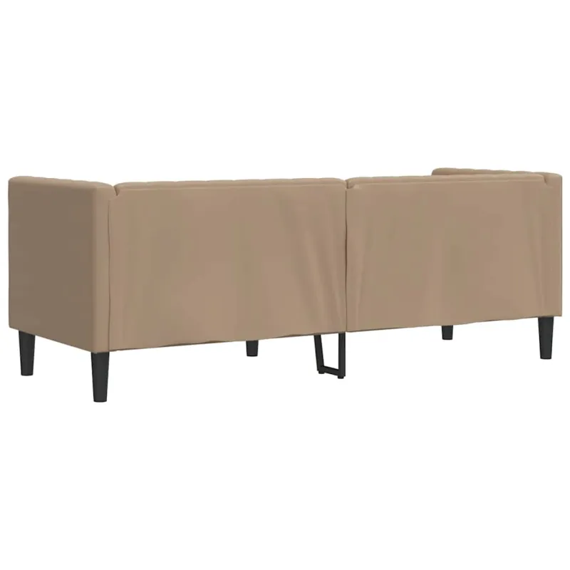 Trivietė chesterfield sofa, kapučino spalvos, dirbtinė oda