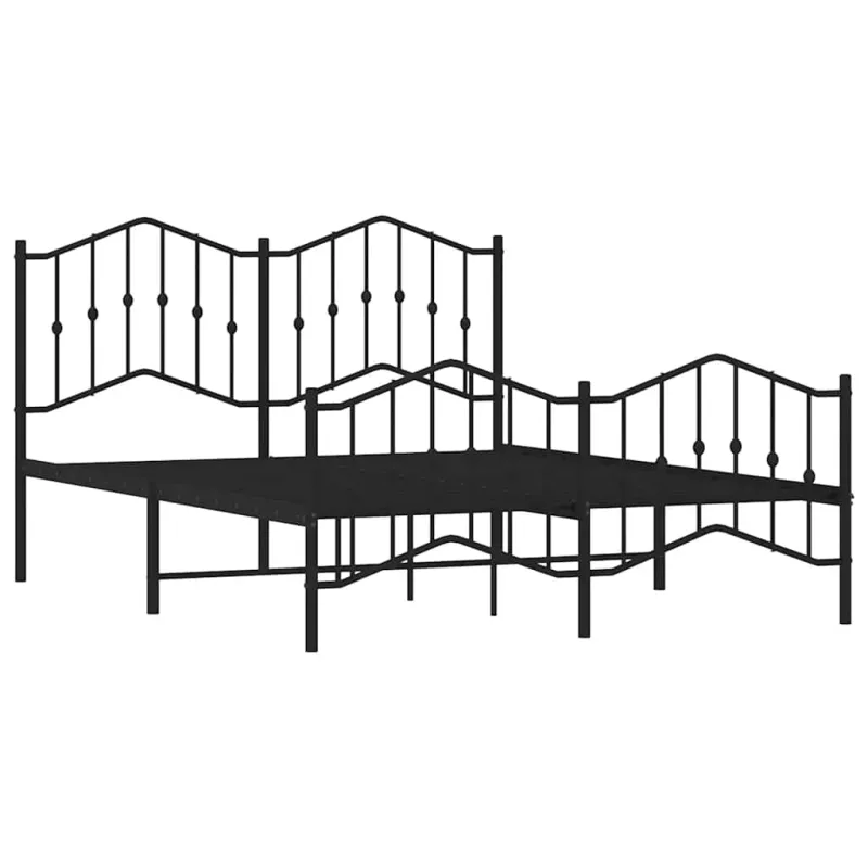 Lovos rėmas su galvūgaliu/kojūgaliu, juodas, 135x190cm, metalas