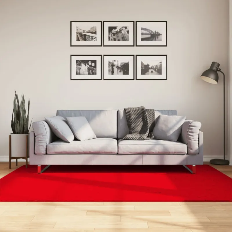 Kilimas HUARTE, raudonos spalvos, 140x200cm, trumpi šereliai