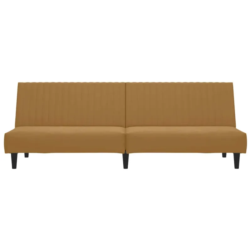 Dvivietė sofa-lova, rudos spalvos, aksomas