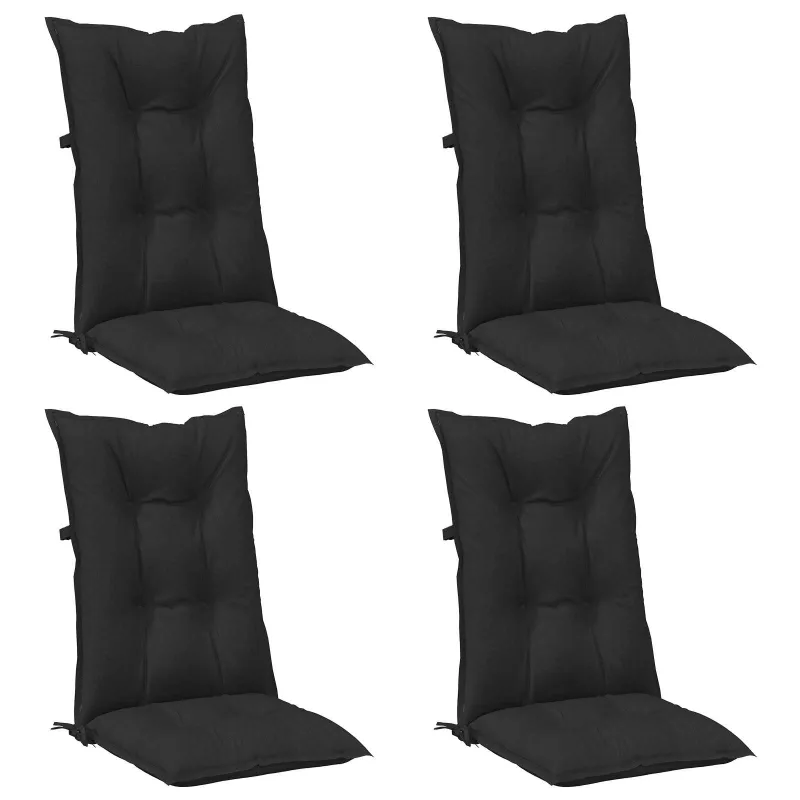 Aukštos atlošo kėdžių pagalvių rinkinys 4 pcs Melanžinė juoda