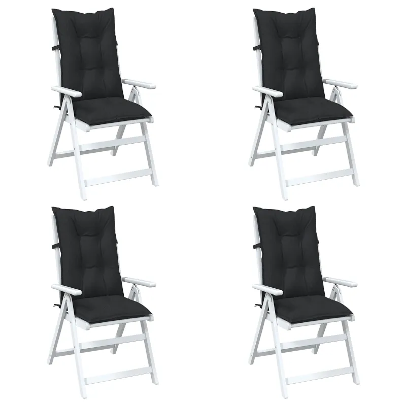Aukštos atlošo kėdžių pagalvių rinkinys 4 pcs Melanžinė juoda