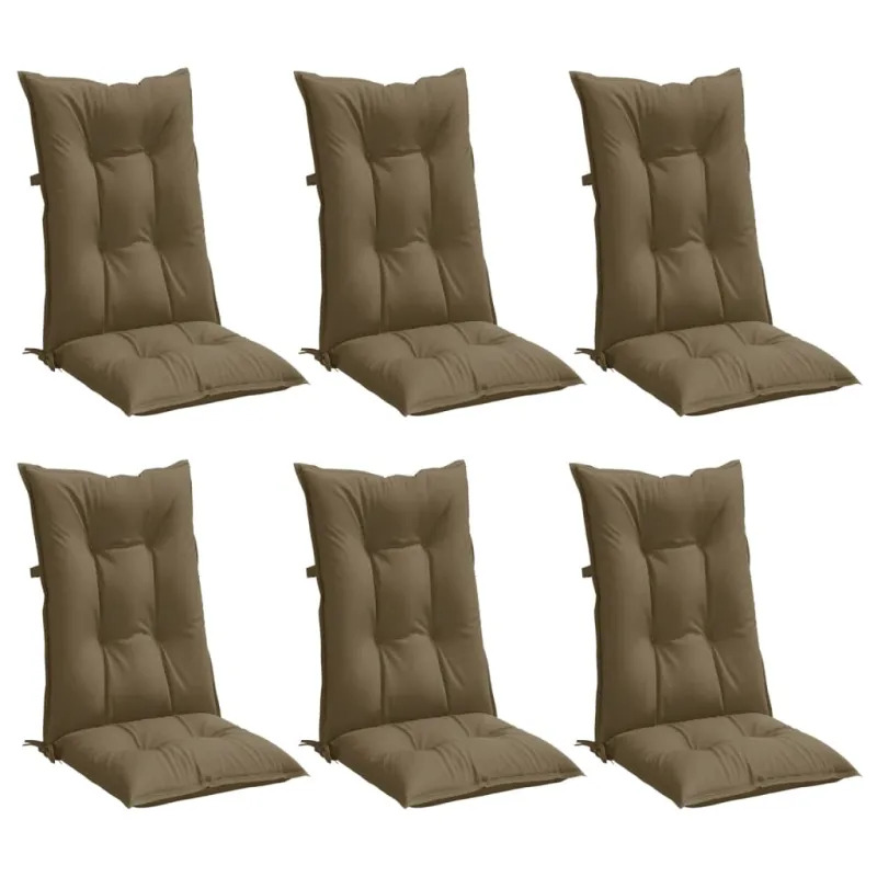 Kėdės pagalvėlės, 6vnt., taupe, 120x50x7cm, audinys