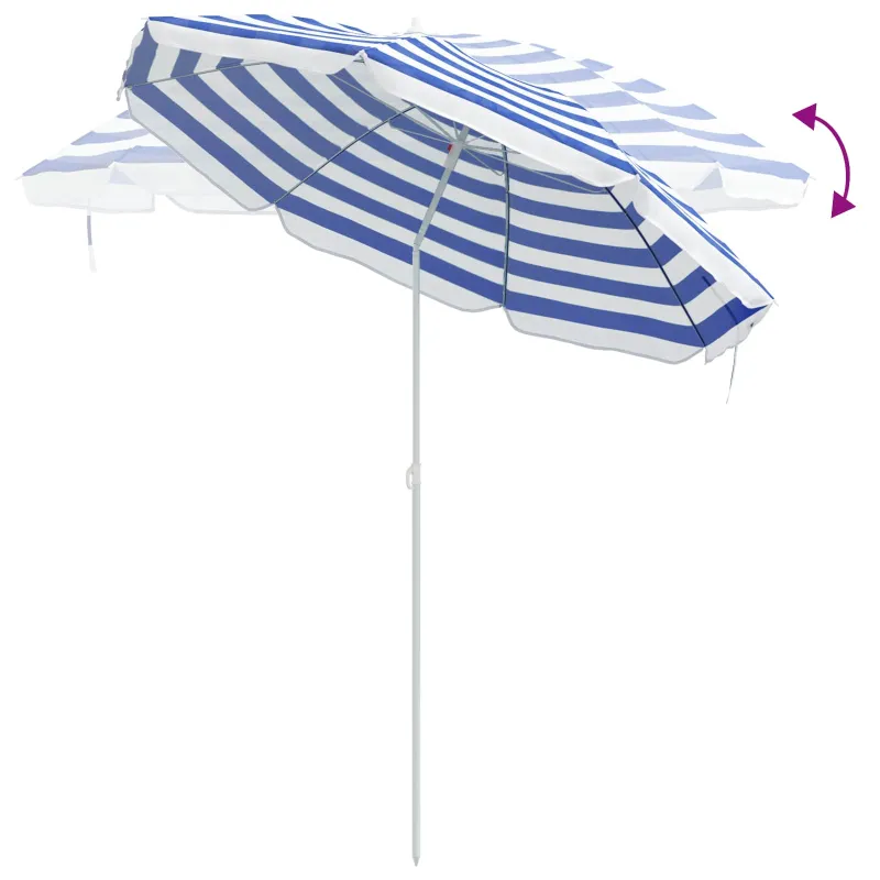 Sodo skėtis 206 x 206 x 212 cm 170T poliesteris Mėlyna ir balta