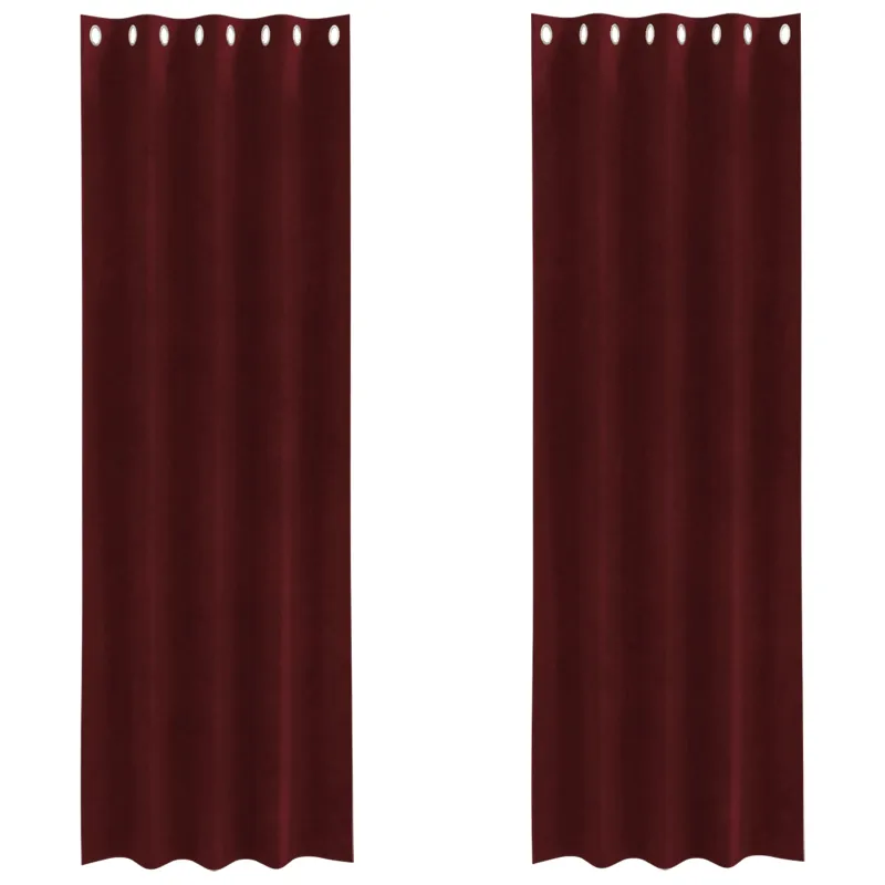 Užtemdymo užuolaidos 2 pcs Vyno raudona 140 x 260 cm Aksomas