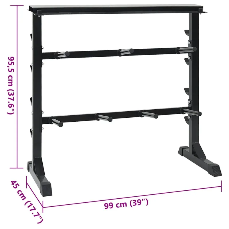 Hantelių stovas Juoda 99 x 45 x 95,5 cm