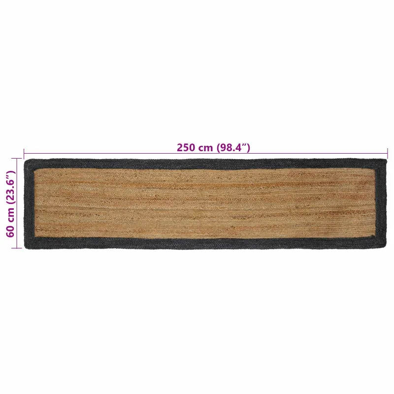Zoninės kiliminės dangos Tamsiai pilka 60 x 250 cm Džiutas