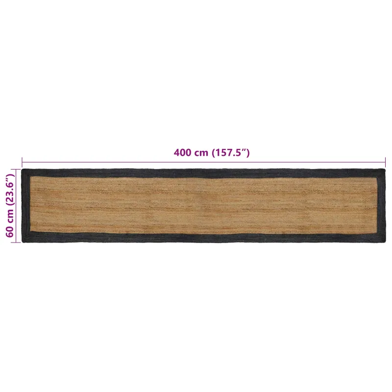 Zoninės kiliminės dangos Tamsiai pilka 60 x 400 cm Džiutas