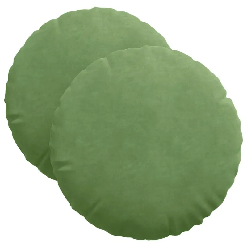 Sėdynių pagalvėlės 2 pcs Šviesiai žalia Ø 40 x 13 cm Aksomas