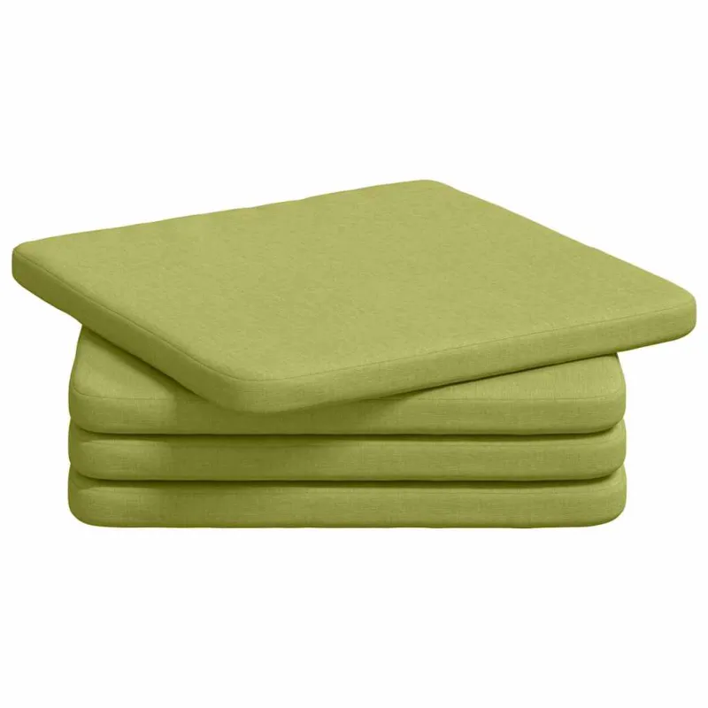 Sėdynių pagalvėlės 4 pcs Šviesiai žalia 40 x 40 x 3 cm audinys