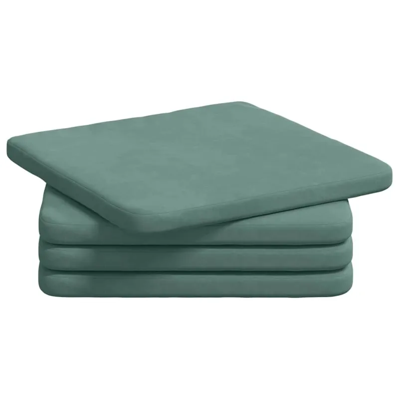 Sėdynių pagalvėlės 4 pcs Jūrinė žalia 40 x 40 x 3 cm Aksomas