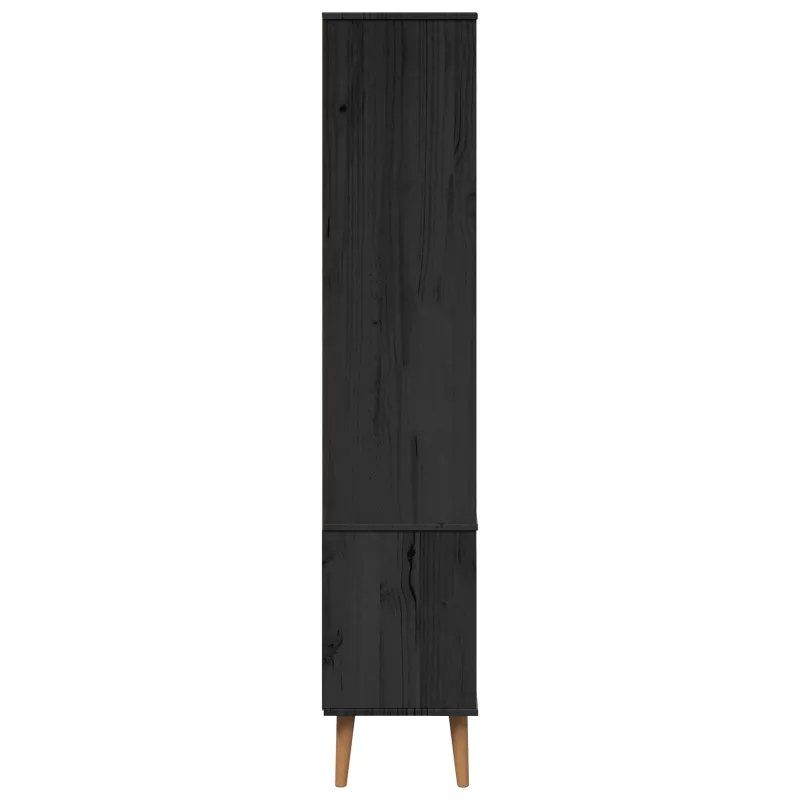 Stiklinis vitrininis kabinetas Juodas 90 x 35 x 175 cm