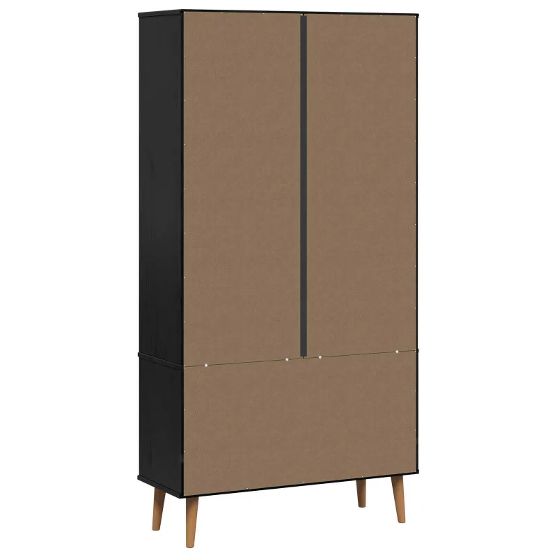 Stiklinis vitrininis kabinetas Juodas 90 x 35 x 175 cm