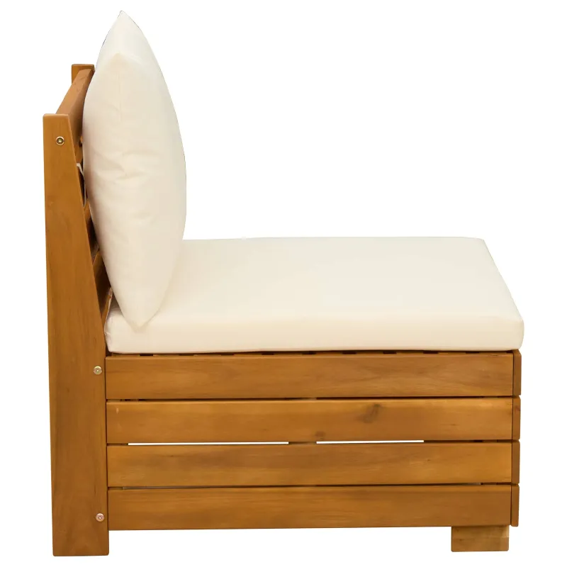 Sodo vidurinė sofa Kietos akacijos mediena Ruda