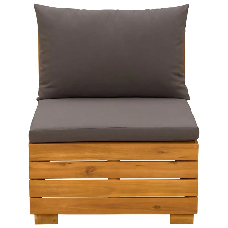 Sodo vidurinė sofa Kietos akacijos mediena Ruda