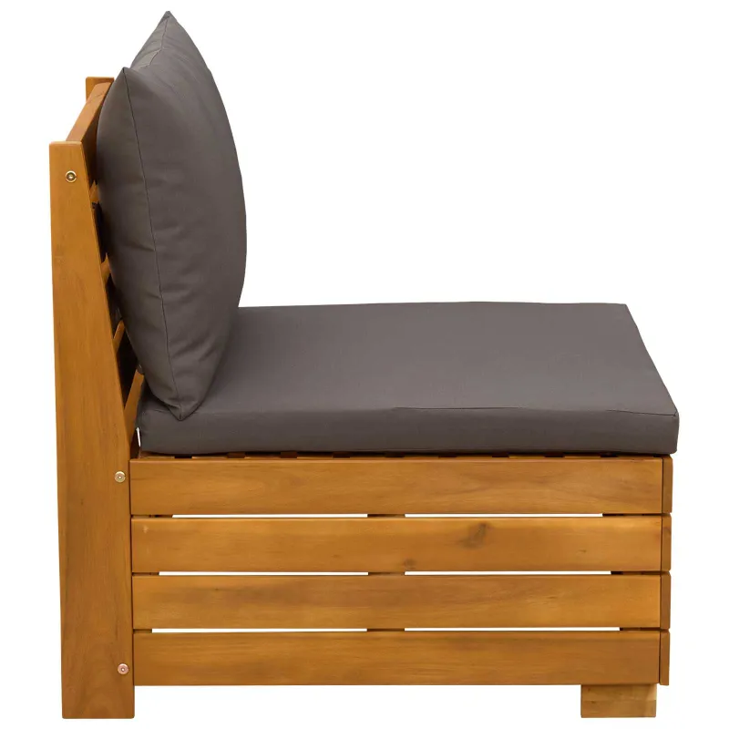 Sodo vidurinė sofa Kietos akacijos mediena Ruda