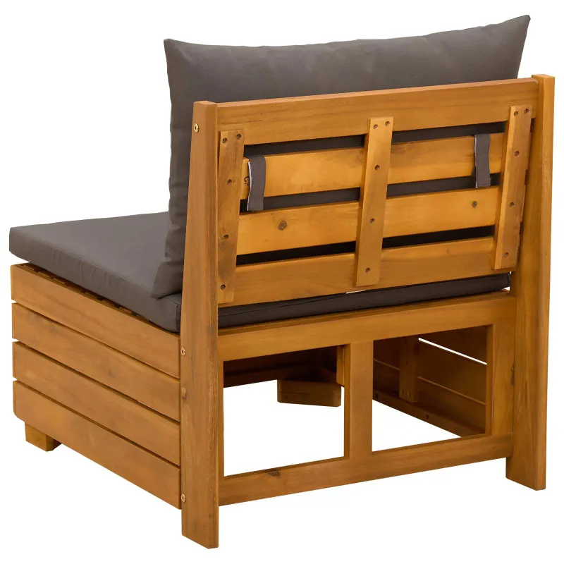 Sodo vidurinė sofa Kietos akacijos mediena Ruda