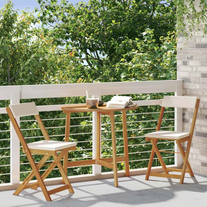 Lauko bistro kėdės 2 pcs Kreminė balta 40 x 53 x 80 cm