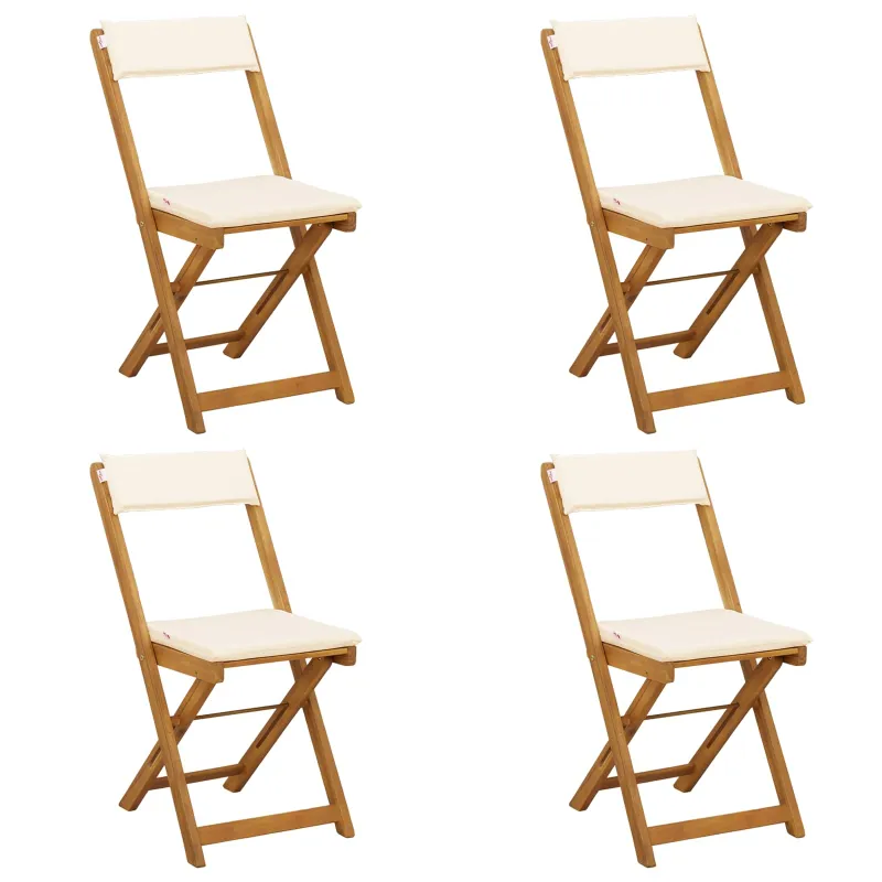 Lauko bistro kėdės 4 pcs Kreminė balta 40 x 53 x 80 cm