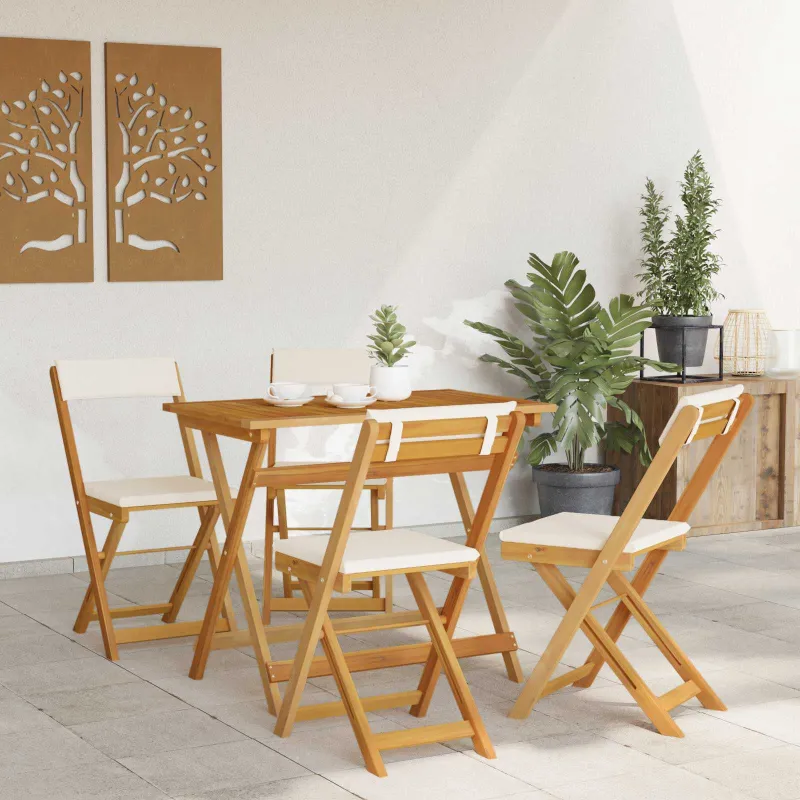 Lauko bistro kėdės 4 pcs Kreminė balta 40 x 53 x 80 cm