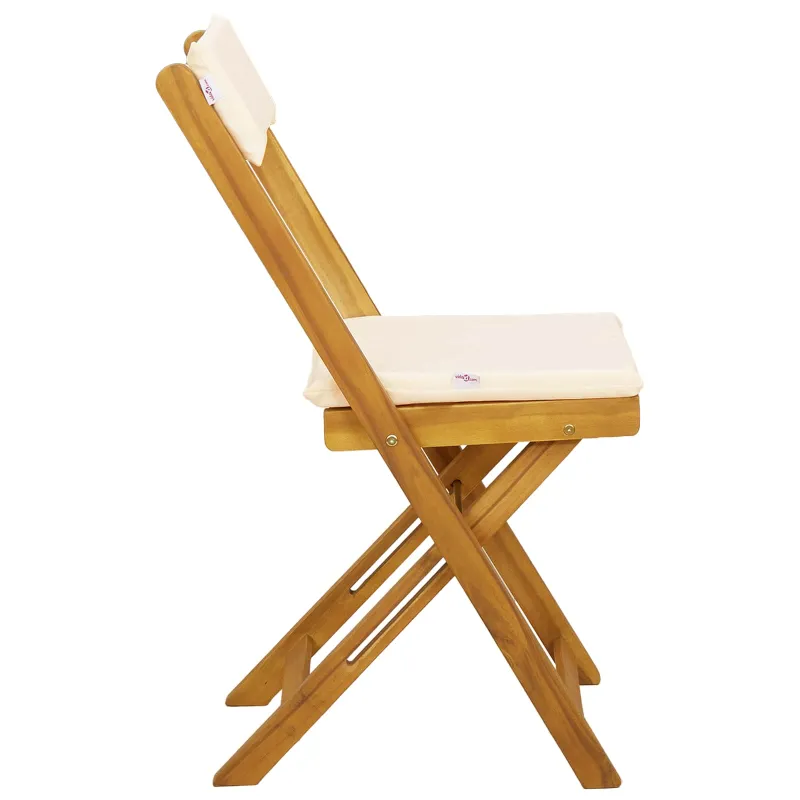 Lauko bistro kėdės 4 pcs Kreminė balta 40 x 53 x 80 cm